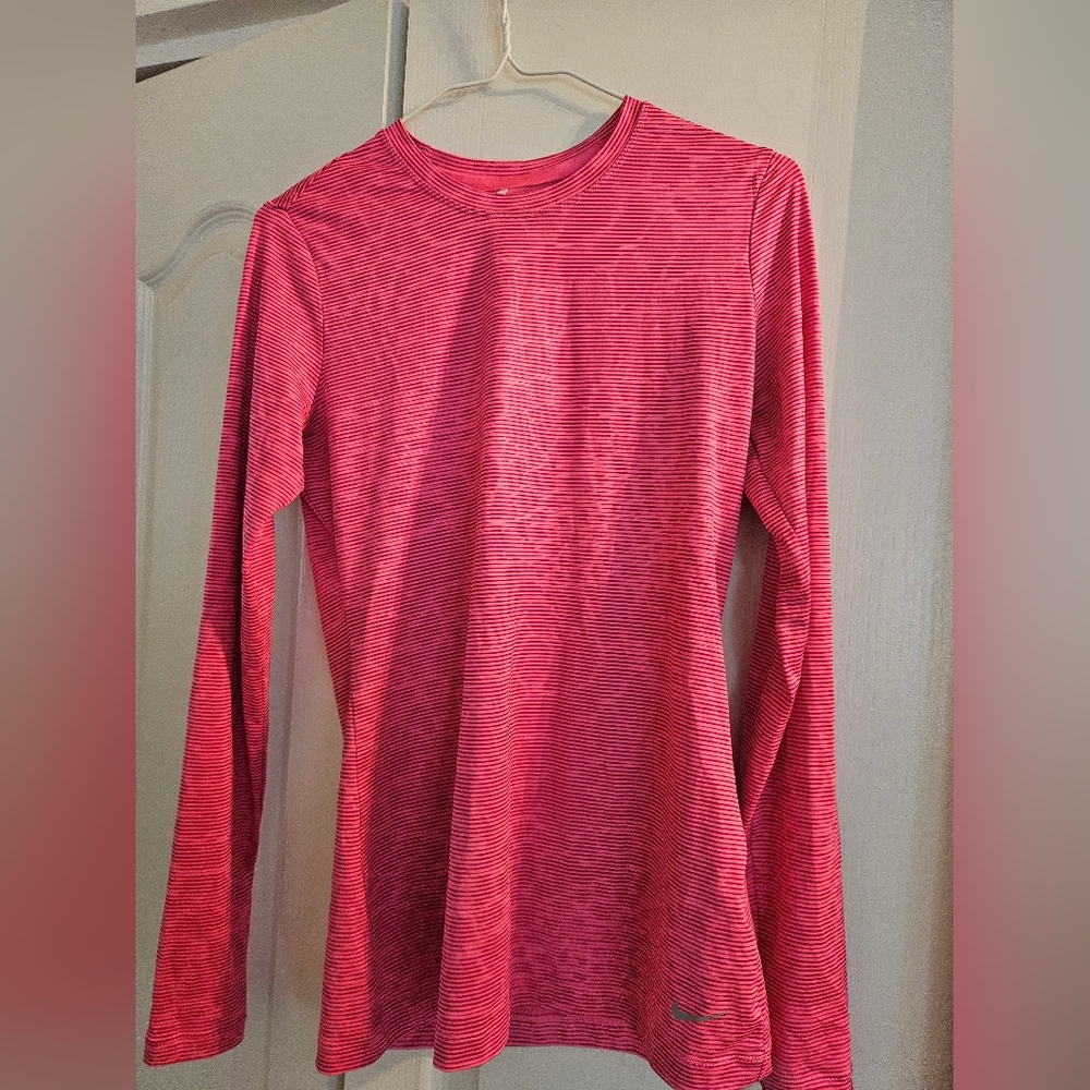 Nike Golf Women's Stripped Pink Long Sleeve Shirt
